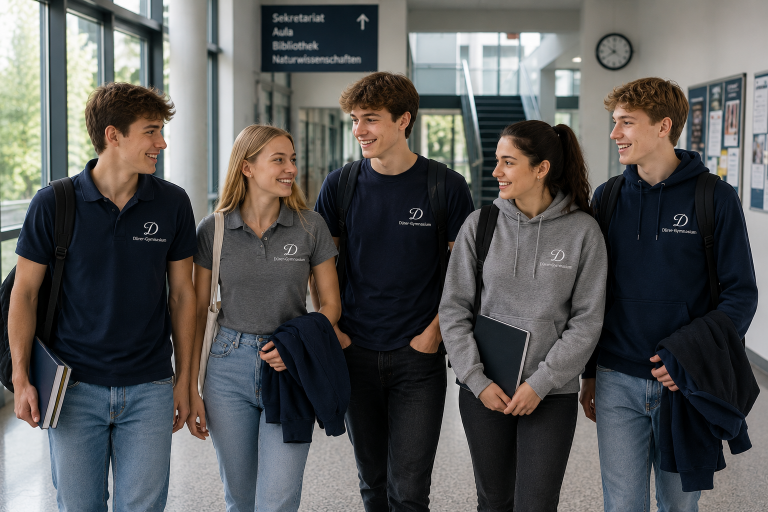 Bestickte Textilien für Schulen